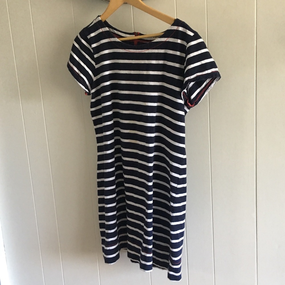Navy striped cotton tee dress size XL